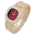 thumbnail image 4 of Bling'ed Out King and Queen Hip Hop Watch Set Perfect for Power Couples to Flaunt On and Off The Dance Floor - ST10325/ST10364 His&Hers (Gld Blood Red), 4 of 8