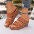 thumbnail image 2 of Xucatan Women's Adjustable Strap Wedge Sandals, Open Toe Platform Mules, Cushioned Comfortable Slip On Slippers for Summer Beach Daily Gift, 2 of 9