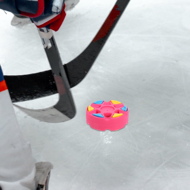 KONTONTY 1Pcs Rondelle de Hockey sur Roulettes Ronde et Plate Rose pour un Roulement Stable et un Meilleur Contrôle Lors de l'Entraînement au Terrain