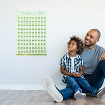LOLIPPYY Preschool Chart Wall Teaching Chart Preschool Numbers 1-100 Light Green Counting Education 1Pack