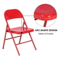 thumbnail image 5 of VECELO Set of 4 Metal Folding Chairs with Triple Braced & Double Hinged Back, Red, 5 of 9
