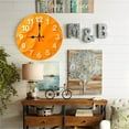 thumbnail image 4 of Orange Modern Wall Clock Home Decor 10-Inch Silent Wooden Wall Clock, Battery Operated (AA Batteries Not Included), Artistic Home Decor, 4 of 7
