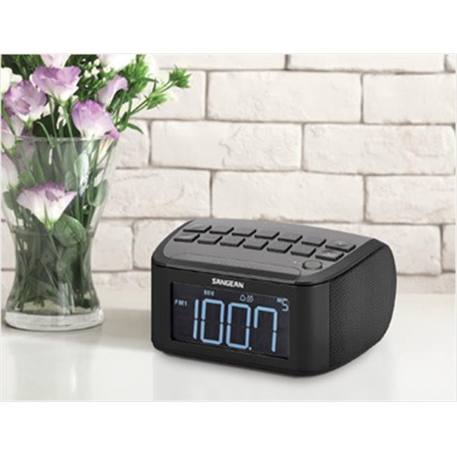 Sangean RCR24 FM & AM Auxin Digital Tuning Clock Radio Black