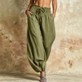 thumbnail image 6 of Womens High Waist Harem Pants Casual Solid Color Loose Fit Baggy Lantern Long Pants with Pockets, 6 of 6