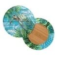 thumbnail image 2 of ZIATUBLE Sea Turtle Bar Stool Chair Slipcovers Palm Leaves Wooden Stool Covers Cushion Set 2 Piece Removable Stool Seat Replacement Cover Size L Padded Bar Stool Covers Round, 2 of 6