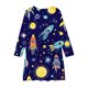 thumbnail image 3 of Odeerbi Niñas Vestido de Patinadora Floral Acampanado Vestidos de Princesa 4-14 Años Niñas Vestido de Patinadora Cuello Redondo Vestido de Manga Larga, 3 of 4