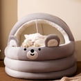 thumbnail image 4 of Cama con capucha para gatos, cálida para gatos con juguete colgante, cómoda, semicerrada Talla L Yuyangstore casa del gato, 4 of 8