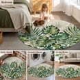 thumbnail image 6 of Round Area Rug 4ft, Summer Farm Tropical Leaves Non-Slip Non-Shedding Floor Mat, Watercolor Palm Leaf Washable Sturdy Carpet for Living Room Bedroom Home Decor, 6 of 9