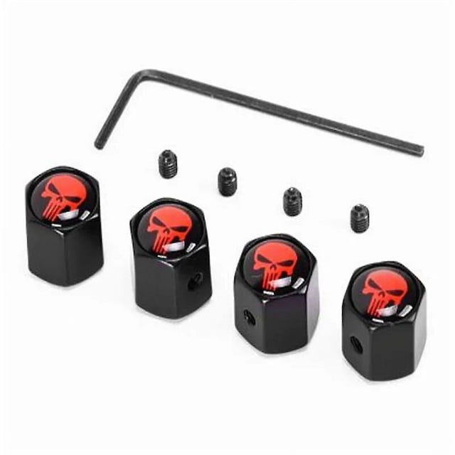 Car Skull Logo Anit-theft Metal Wheel Tire Valve Cap Tyre Dust Caps For Different Skull Style 40pcs = 10 Sets