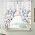 thumbnail image 2 of Colorful Spring Floral Swag Curtains for Kitchen/Bedroom/Living Room, Farmhouse Flowers Modern Art Scalloped Curtains 63 Inch Long, Window Swag Topper Curtains Valances 2 Panels Set 36"x63", 2 of 8