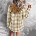 thumbnail image 5 of Homenesgenics 2Xl Womens Jacket Lightweight Women's Long Sleeve Plaid Hooded Drawstring Breasted Cardigan Tops Yellow S, 5 of 5