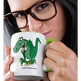 thumbnail image 2 of 3dRose, Angry T-Rex Dino Tantrum, 11oz Two-Tone Green Mug, 2 of 7