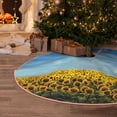thumbnail image 6 of Daiia Blooming Sunflower Field Drawing Merry Christmas Tree Skirt , Xmas Large Lace-up Tree Skirt, Santa Snowflakes Rustic Home Decorations New Year Party Farmhouse Decor-48", 6 of 7