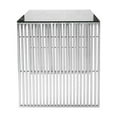 thumbnail image 3 of Pangea Home Lux 59" Modern Brushed Steel Metal and Glass Desk in Silver, 3 of 4