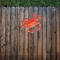 thumbnail image 2 of Eease Red Metal Crab Wall Art Hanging Sculpture Nautical Outdoor Decor, 2 of 7