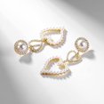 thumbnail image 3 of Pearl Heart Drop Earrings Love Heart Dangle Earrings For Women Pearl Heart Hoop Earrings For Valentine's Day Mother's Day Birthday, 3 of 14