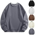 thumbnail image 5 of Atogsazn Mens Oversized Sweatshirt Casual Pullover Long Sleeve Sweater Crew Neck Fleece Tops Fall Clothing Trendy 01-Gray L Fashion, 5 of 5