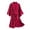 Red, variant on Women Satin Kimono Robe Mid Length Bathrobe Soft Sleepwear Gown Elegant Housecoat With Pockets, XXL, Red