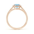 thumbnail image 2 of Angara Natural 1 Ct. Aquamarine with Diamond Classic Ring in 14K Rose Gold for Women (Ring Size: 3), 2 of 10