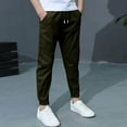 thumbnail image 5 of HIPYLO Petite Wide Leg Pants Boys Pants Size 8 Lounge Pants Kids Uniform Pants Black Baby Clothes Preppy Teen Clothes Boys 6t Clothes, Green 11-12 Years, 5 of 8