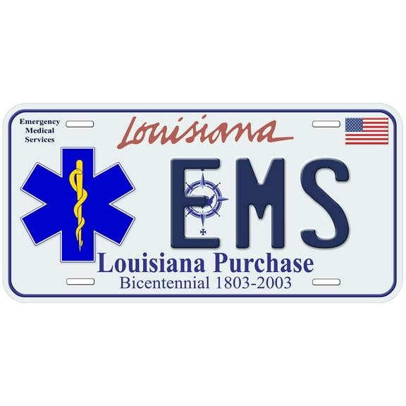 Louisiana EMS Novelty Car Auto License Plate