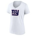 thumbnail image 2 of Women's White New York Giants Primary Team Logo V-Neck T-Shirt, 2 of 3