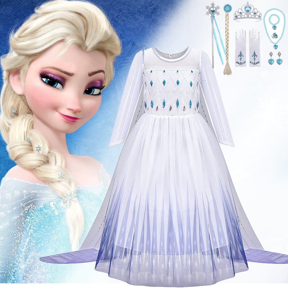 Disney Frozen Elsa Epilogue Dress For Girls, New Movie Princess Dress