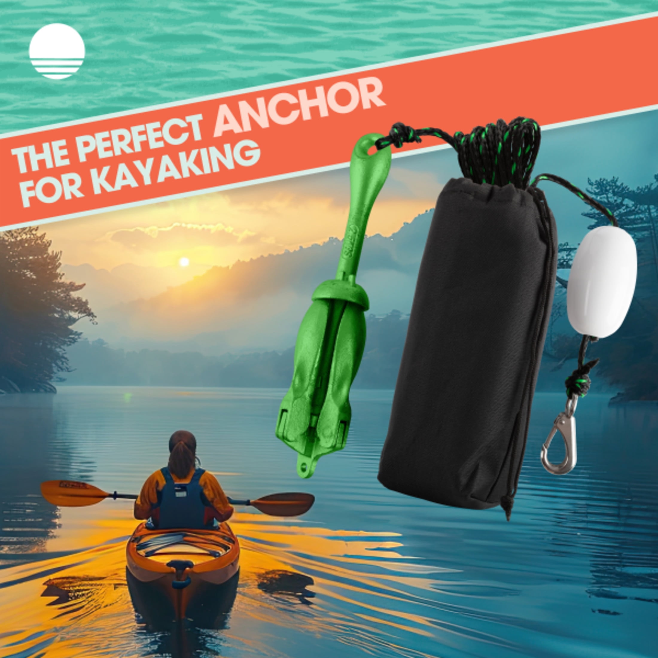 RAD Sportz 5.5lb Kayak Anchor for Paddle Board, Canoe or Jet Ski, Green