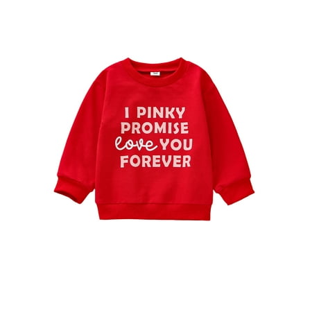 

Meihuida Baby Valentine s Day Pullovers Long Sleeve Round Neck Letter Print Loose Sweatshirts