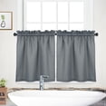 thumbnail image 1 of Cortinas de cocina OUTOP con diseño de gofres, cortas, impermeables, con bolsillo para barra, para baño y dormitorio, 1 of 7