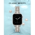 thumbnail image 6 of Wearlizer Beaded Bracelet Band Compatible with Apple Watch Band 38/40/41/42/44/45/46/49mm, Dressy Stainless Steel Jewelry Strap for iWatch Series 11 10 9 8 7-1 Ultra SE, 6 of 7