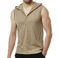 thumbnail image 1 of Mens Tank Top Beach Men Casual Solid Sleeveless Pullover Vest Hooded Button T Shirt Blouse, 1 of 9