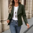 thumbnail image 4 of Women's Faux Suede Leather Jackets Lapel Long Sleeve Open Front Outwear Stylish Casual Fall Winter Cardigan (L, Army Green), 4 of 9