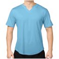 thumbnail image 2 of V Neck T Shirts for Men Short Sleeve Tshirts Shirt Mens Casual Solid Stretchy Pullover Slim Basic Athletic Workout Tees Tops, 2 of 8