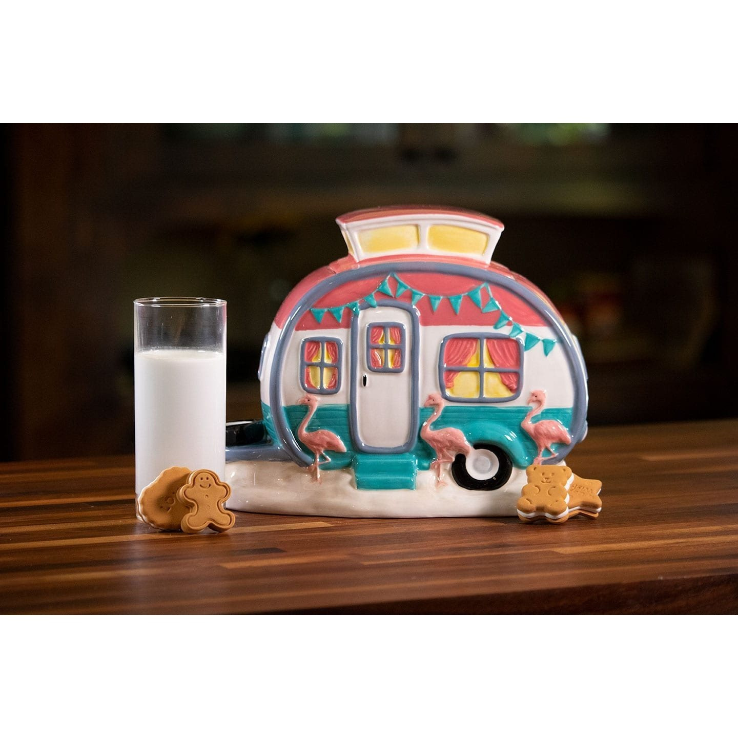 Blue Sky Clayworks Large Lemon Cookie Jar - Hand-Painted Ceramic, 7" X 7" X 10.5", Citrus Lid & Sky Blue Design