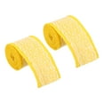 thumbnail image 1 of Unique Bargains 2.4' Wide 2.2 Yards Burlap Ribbon White Lace Roll Wrapping Fabric Crafts Roll Yellow 2 Pack, 1 of 6