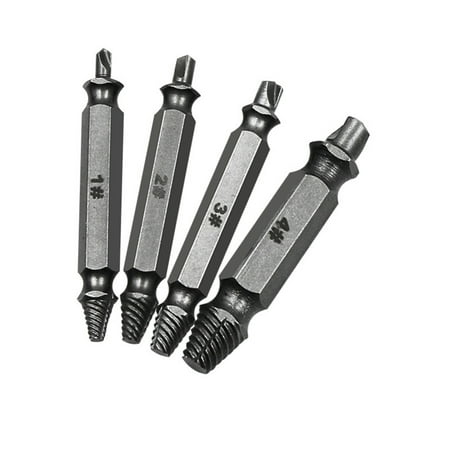

One Opening 4PCS Double Disassemble Screws Extractor Easy Out Remove Broken Bolt