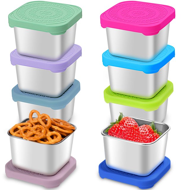 Recipientes para aperitivos Haldane para niños, paquete de 8 unidades, acero inoxidable, 180 ml