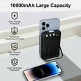 thumbnail image 6 of Magnetic Power Bank, 10000mAh Wireless Portable Charger with LED Display, Built-in Cables, Magsafe Charger with Foldable Stand, 22.5W PD Fast Charging for iPhone/Android, Black, 6 of 7
