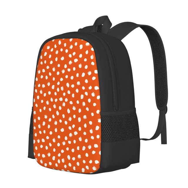 Balery Dots On Orange Background Mochila para hombre y mujer - Tela Oxford 600D resistente - Gran capacidad, resistente al agua, ideal para la escuela, viajes y senderismo