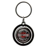 Harley-Davidson Vintage Genuine Motor Oil Logo Spinner Key Chain - Black, Harley Davidson