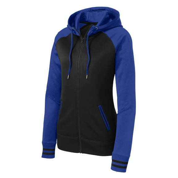 SPORT-TEK LADIES SPRT_WICK VRSTY FLC FULL-ZIP HOODED JKT F20