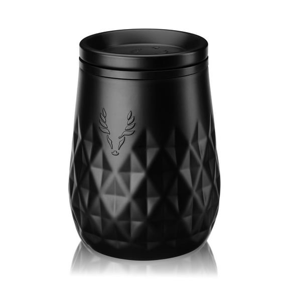 Viski Paragon Stainless Steel Wine Tumbler Patio Party Drinkware 12oz Black