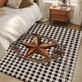 thumbnail image 5 of Farmhouse Country Area Rugs 4x6 ft Star Bless This Home Black Buffalo Plaid Washable Rug Non Slip Indoor Carpet Absorbent Floor Mat for Living Room Bedroom Dining Room, 5 of 9