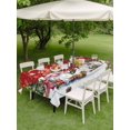 thumbnail image 3 of Outdoor Tablecloth with Umbrella Hole and Zipper, Red Christmas Rectangle Table Cloth 60x102 Inch Waterproof Tablecloth, Gnomes Xmas Tree Snowflake Gifts Picnic Table Cover for Patio Camping, 3 of 7