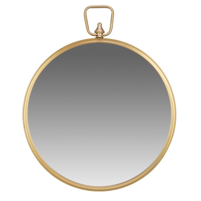 Patton Wall Decor Gold Round Wall Mirror with Decorative Handle