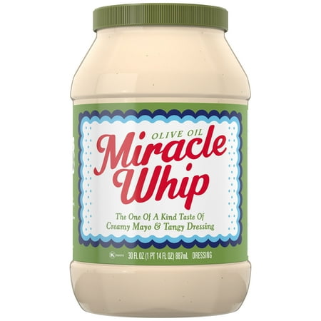 (2 Pack) Miracle Whip Dressing with Olive Oil, 30 Fl Oz (Best No Oil Salad Dressing)