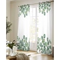 thumbnail image 5 of Green Eucalyptus Leaves Sheer Curtains 84 Inch Length 2 Panels Set for Living Room/Bedroom, Watercolor Farmhouse Country Plant Kitchen Curtains Grommet Semi-Sheer Curtains Window Treatments 52"x84"x2, 5 of 7