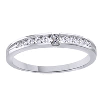 AFFY White Natural Diamond Anniversary Ring In 14k White Gold (0.5 Cttw)