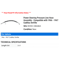 thumbnail image 2 of Power Steering Pressure Line Hose Assembly - Compatible with 1966 - 1967 Cadillac DeVille, 2 of 2
